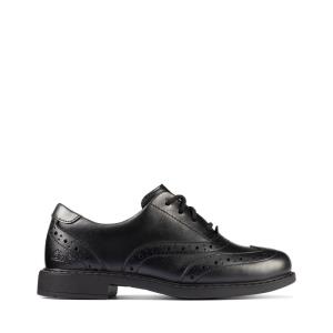 Fiú Clarks Scala Brogue Kid Kényelmi Cipő Fekete | CLK701JCE