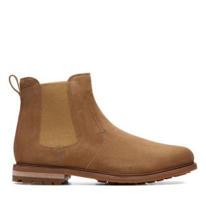 Férfi Clarks Foxwell Top Chelsea Csizma Sötétbarna | CLK495BVR