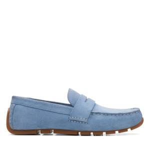 Férfi Clarks Oswick Bar Mokaszin Kék | CLK439XRW