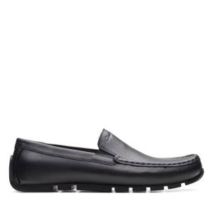 Férfi Clarks Oswick Plain Mokaszin Fekete | CLK638WAM