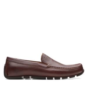 Férfi Clarks Oswick Plain Mokaszin Sötétbarna | CLK396SKC