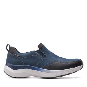 Férfi Clarks Wave 2.0 Edge Tornacipő Sötétkék | CLK980SZD