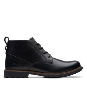 Férfi Clarks Westcombe Mid Bokacsizma Fekete | CLK672KLP