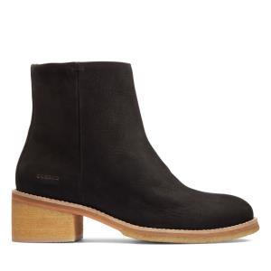 Női Clarks Amara Crepe Magassarkú Csizma Fekete | CLK968UDN