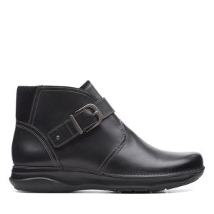 Női Clarks Appley Mid Bokacsizma Fekete | CLK851SBM