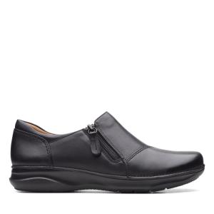 Női Clarks Appley Zip Fekete Cipő Fekete | CLK489SBV