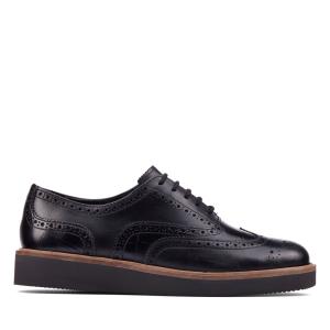 Női Clarks Baille Brogue Balerina Cipő Fekete | CLK380WCM