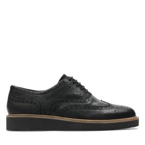 Női Clarks Baille Brogue Balerina Cipő Fekete | CLK623ZQA