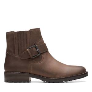 Női Clarks Clarkwell Pántos Bokacsizma Sötétbarna | CLK479BDY