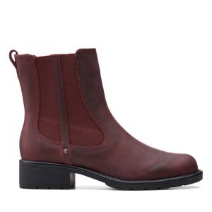 Női Clarks Orinoco Club Bokacsizma Sötétpiros | CLK658NIM