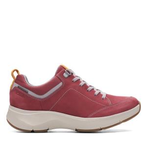 Női Clarks Wave 2.0 Csipke. Balerina Cipő Piros | CLK782WOM