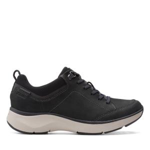 Női Clarks Wave 2.0 Csipke. Balerina Cipő Fekete | CLK879BQG