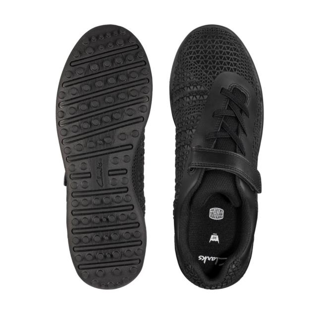 Fiú Clarks Award Swift Youth Tornacipő Fekete | CLK539BTQ