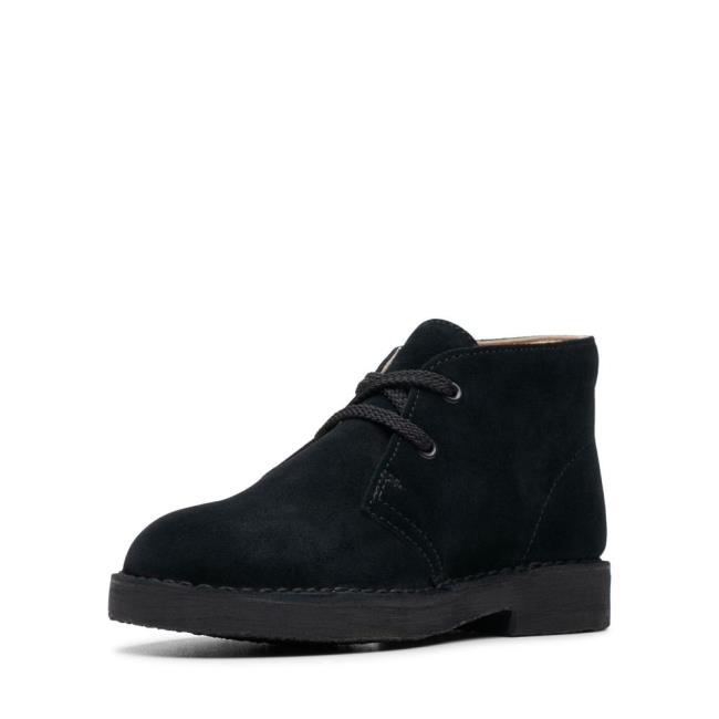 Fiú Clarks Desert Boot.. Originals Bakancs Fekete | CLK057ANX