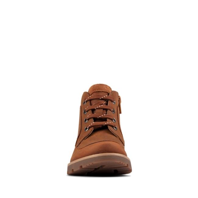 Fiú Clarks Heath Csipke Kid Originals Bakancs Barna | CLK783WLO