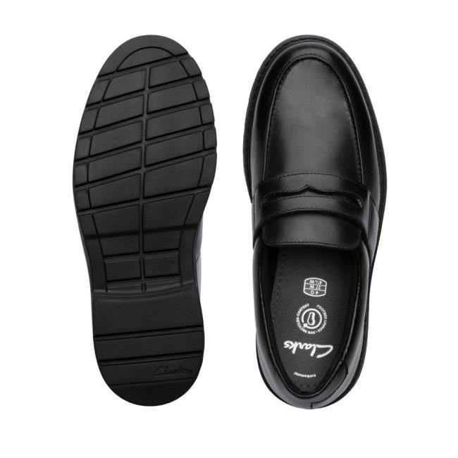 Fiú Clarks Loxham Craft Youth Kényelmi Cipő Fekete | CLK438TCE