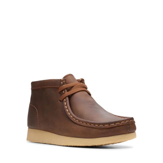 Fiú Clarks Wallabee Boot Originals Bakancs Barna | CLK429JZU