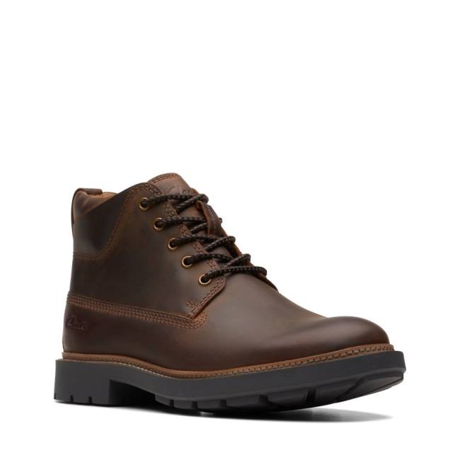 Férfi Clarks Craftdale 2 Mid Bokacsizma Sötétbarna | CLK382PZW