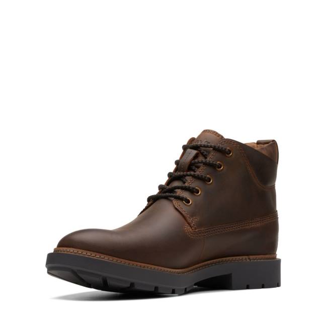 Férfi Clarks Craftdale 2 Mid Bokacsizma Sötétbarna | CLK382PZW