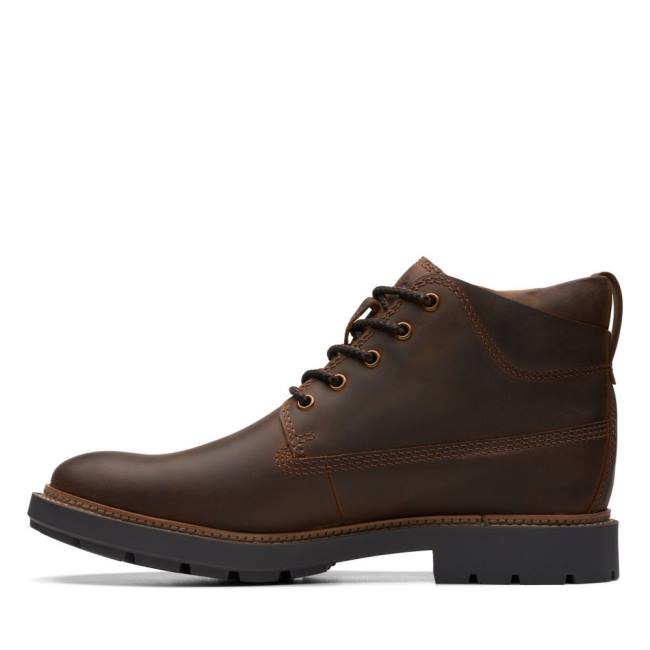 Férfi Clarks Craftdale 2 Mid Bokacsizma Sötétbarna | CLK382PZW