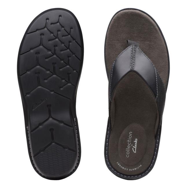 Férfi Clarks Ellison Easy Szandál Fekete | CLK568LGI