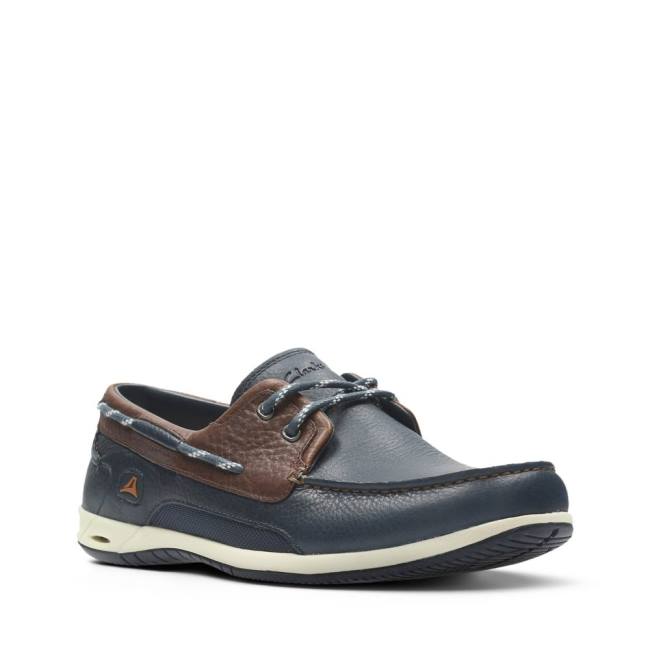 Férfi Clarks Orson Harbour Vitorlás Cipő Sötétkék | CLK048LAJ