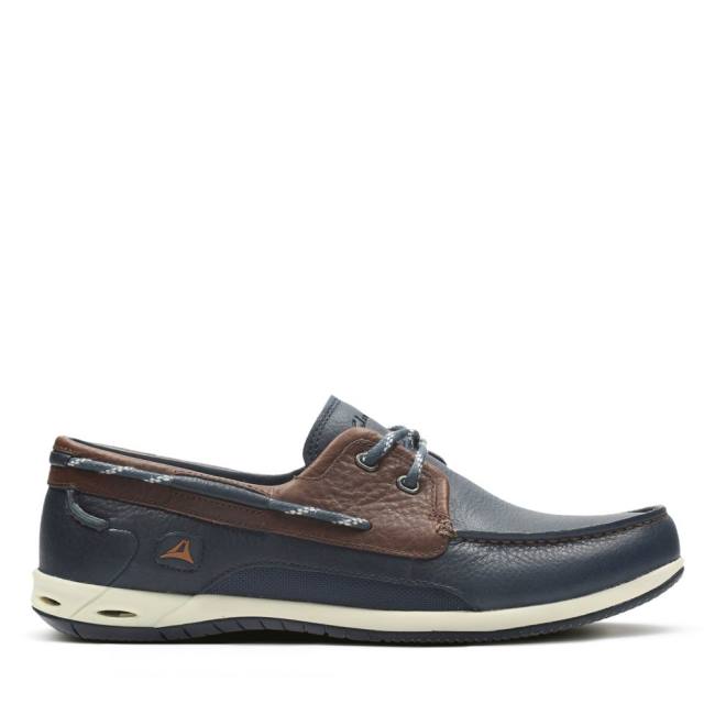 Férfi Clarks Orson Harbour Vitorlás Cipő Sötétkék | CLK048LAJ