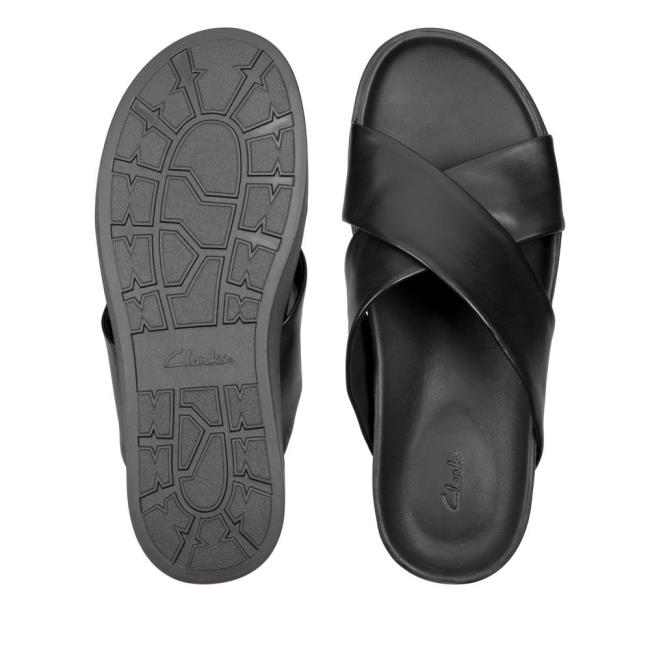 Férfi Clarks Sunder Cross Szandál Fekete | CLK643MZA