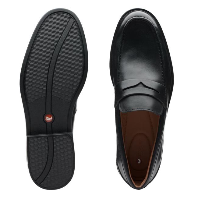 Férfi Clarks Un Aldric Step Mokaszin Fekete | CLK409CST