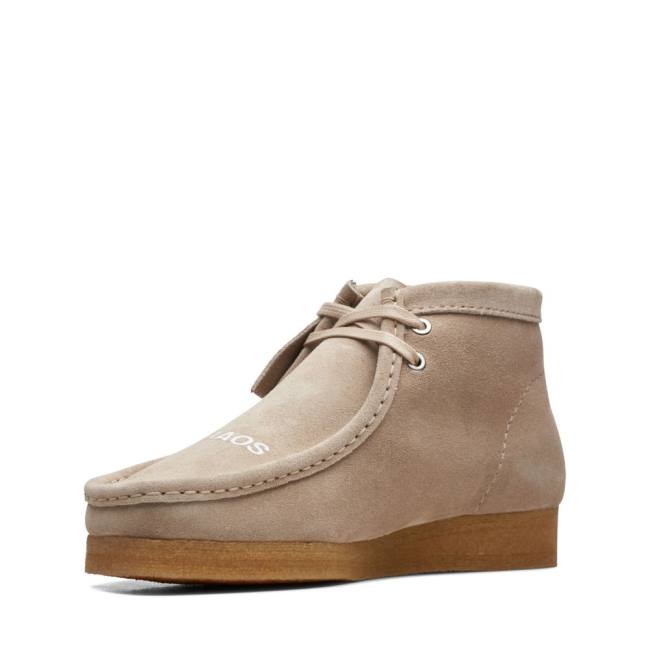 Férfi Clarks Wallabee Alkalmi Csizma Bézs | CLK327QIX