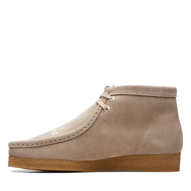 Férfi Clarks Wallabee Alkalmi Csizma Bézs | CLK327QIX