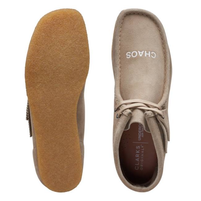 Férfi Clarks Wallabee Alkalmi Csizma Bézs | CLK327QIX