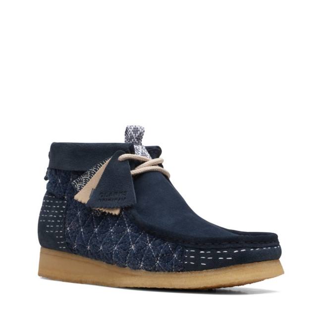 Férfi Clarks Wallabee Alkalmi Csizma Sötétkék | CLK016YSR