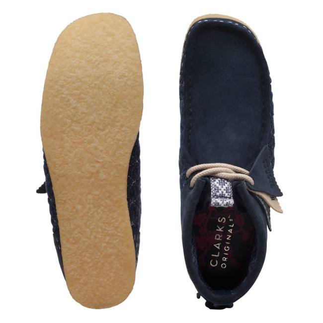 Férfi Clarks Wallabee Alkalmi Csizma Sötétkék | CLK016YSR