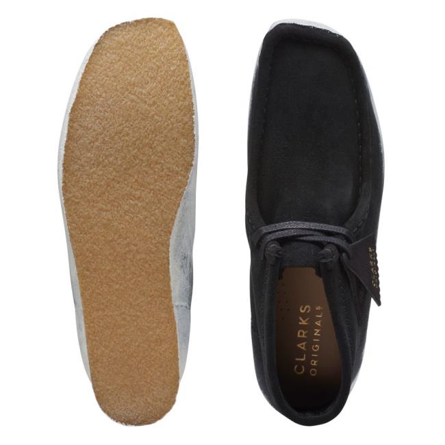 Férfi Clarks Wallabee Boot Alkalmi Csizma Fekete Fehér | CLK175OEW