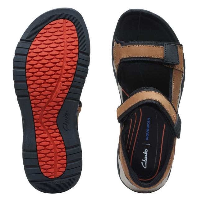 Férfi Clarks Wave2.0 Jump Szandál Barna | CLK465EUI