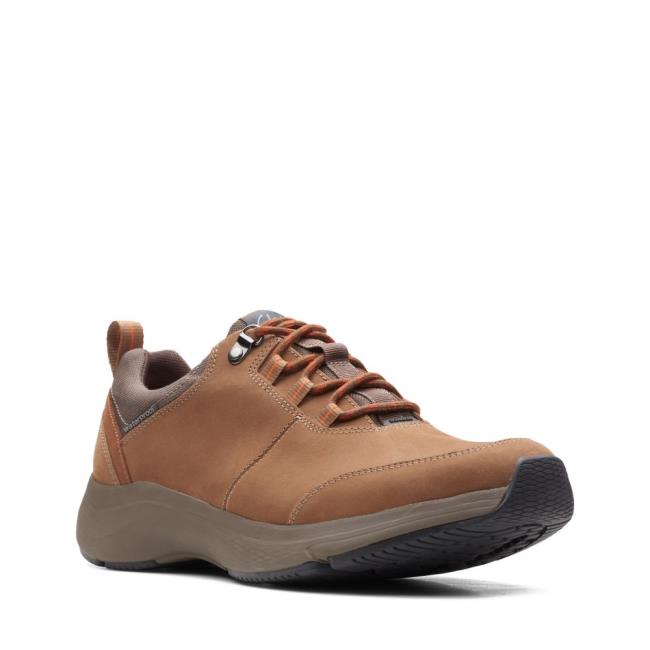 Férfi Clarks Wave2.0 Tie Tornacipő Sötétbarna | CLK937FSN