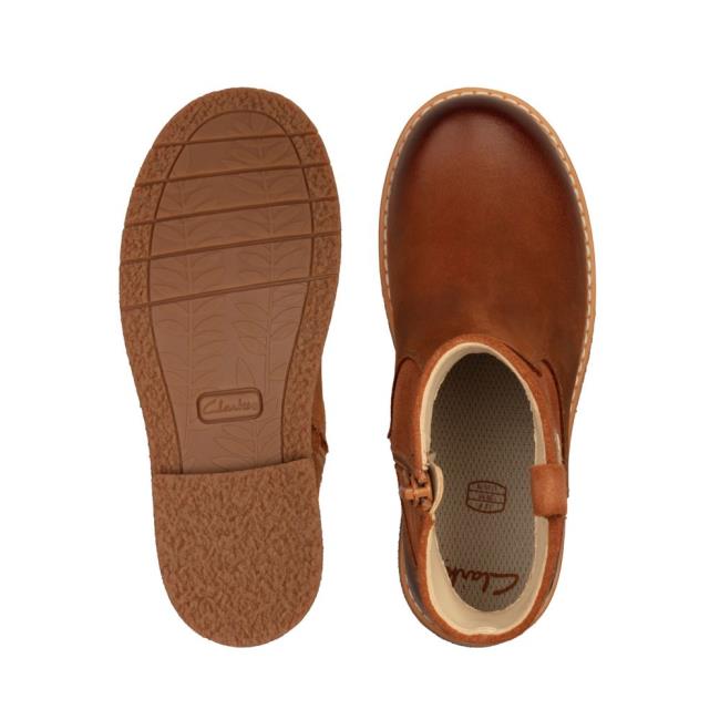 Lány Clarks Comet Stílusok Kid Originals Bakancs Barna | CLK849KBY