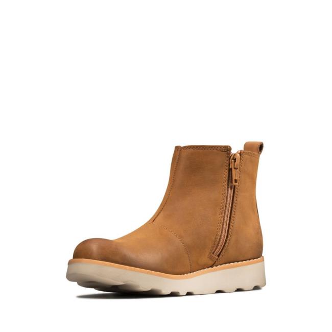 Lány Clarks Crown Halo Kid Originals Bakancs Barna | CLK896EUR