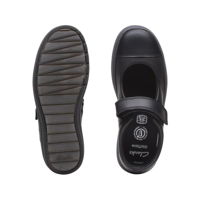 Lány Clarks Flare Shine Kid Kényelmi Cipő Fekete | CLK248MCO