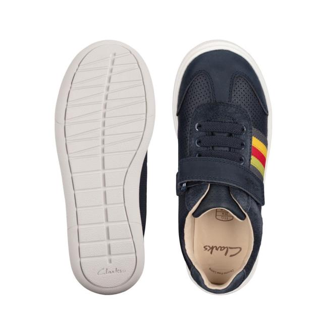 Lány Clarks Flash Step Kid Kényelmi Cipő Sötétkék | CLK280PQX