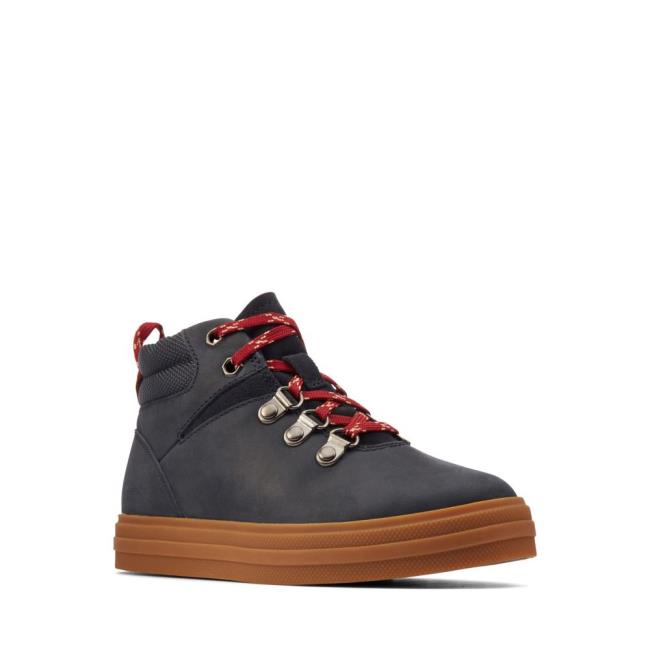 Lány Clarks Nova Hike Kid Originals Bakancs Sötétkék | CLK078XAJ