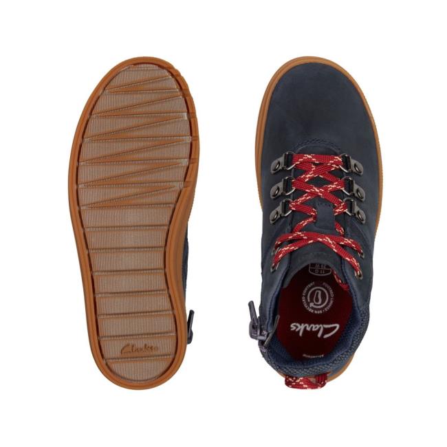 Lány Clarks Nova Hike Kid Originals Bakancs Sötétkék | CLK078XAJ