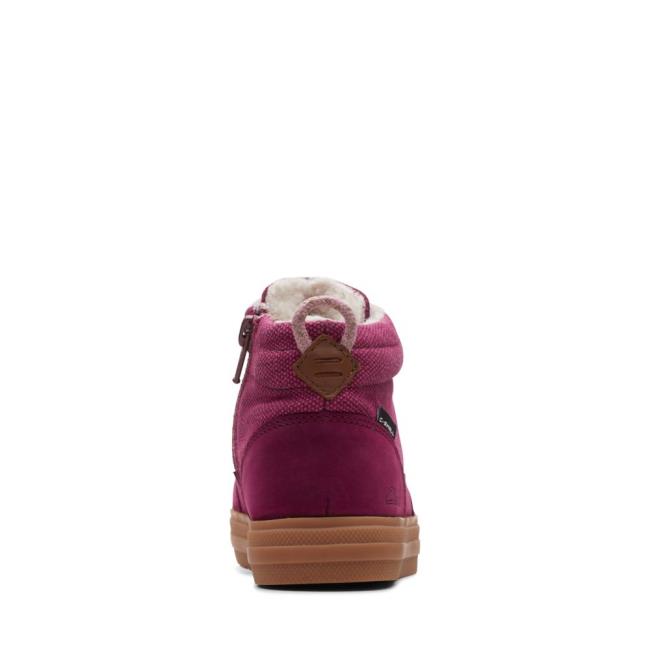 Lány Clarks Nova Rain Kid Originals Bakancs Lila | CLK356UBD