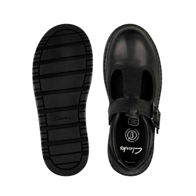 Lány Clarks Plain Move Kid Kényelmi Cipő Fekete | CLK820UVM