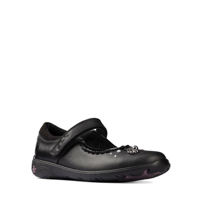 Lány Clarks Sea Shimmer Kid Kényelmi Cipő Fekete | CLK860CAX