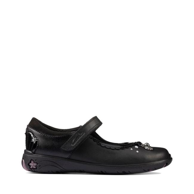 Lány Clarks Sea Shimmer Kid Kényelmi Cipő Fekete | CLK860CAX