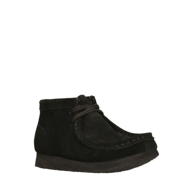 Lány Clarks Wallabee Originals Bakancs Fekete | CLK431VRQ