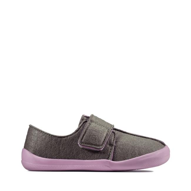 Lány Clarks Yin Spark Kid Papucs Szürke | CLK836JFT