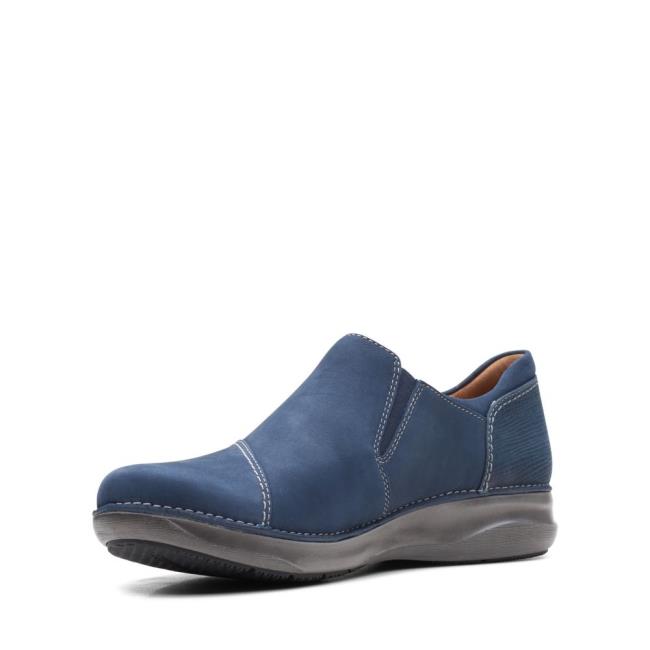 Női Clarks Appley Zip Balerina Cipő Sötétkék | CLK605UZS